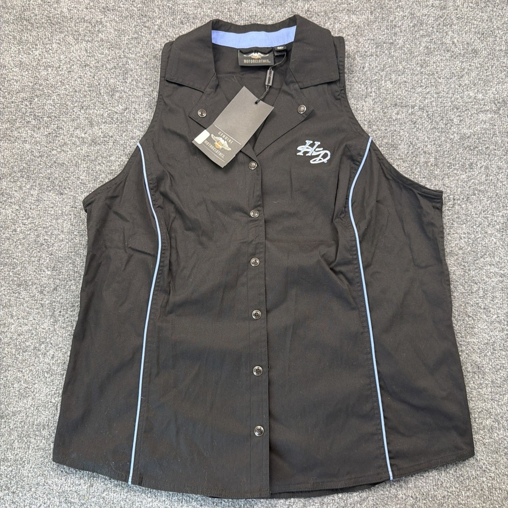Harley-Davidson® Women's Sleeveless Tank Contrast Piping Black Size 2XL Biker